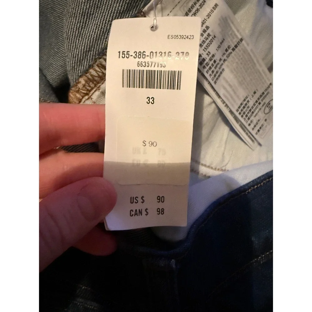 Abercrombie & Fitch NWT 90s Straight Jeans Womens 33‎ Blue Curve Love Mid Rise
